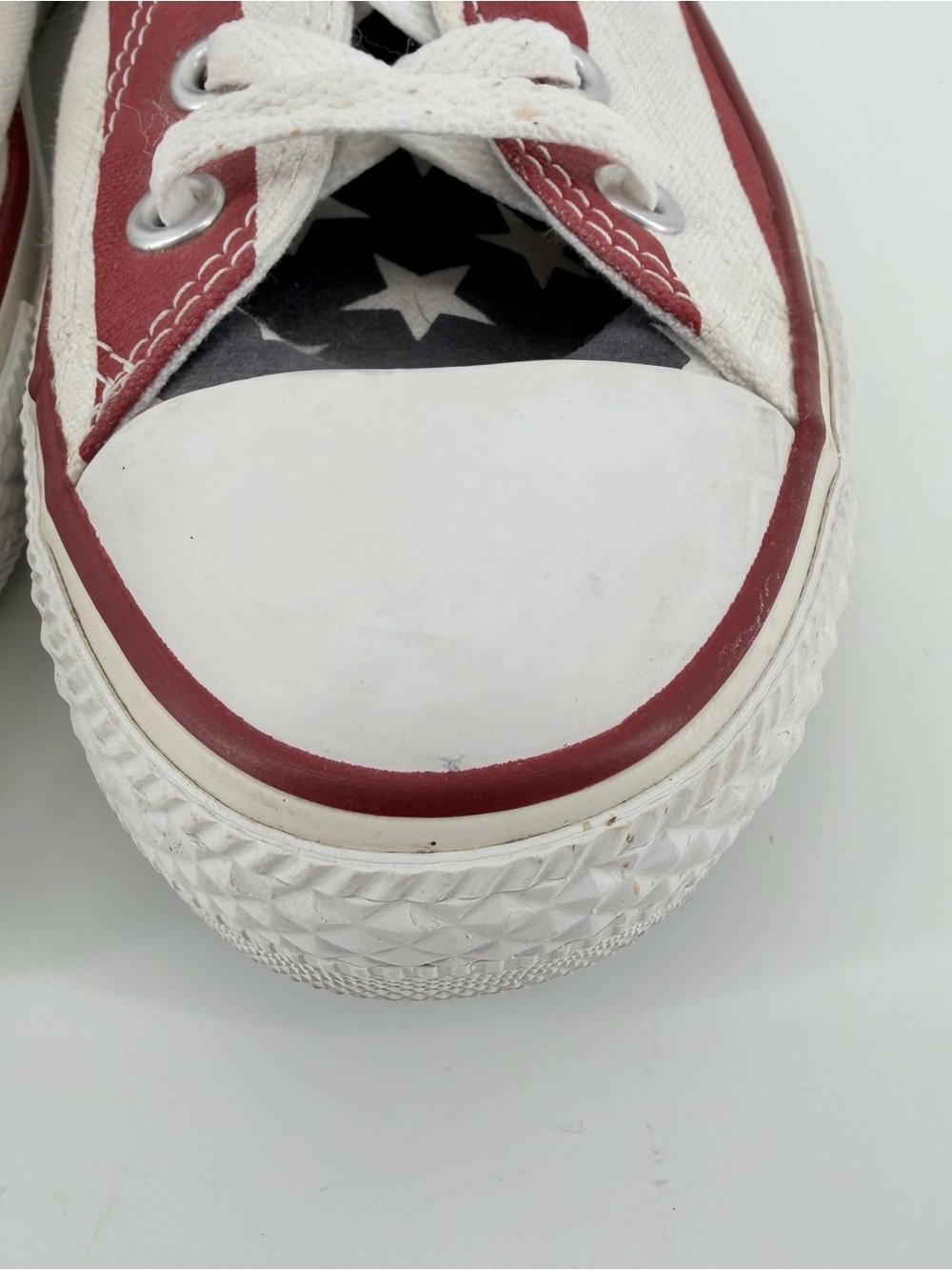 Converse Size 7 Men 9 Women Chuck Taylor Stars & Bars American Flag High Top VTG - Picture 8 of 13